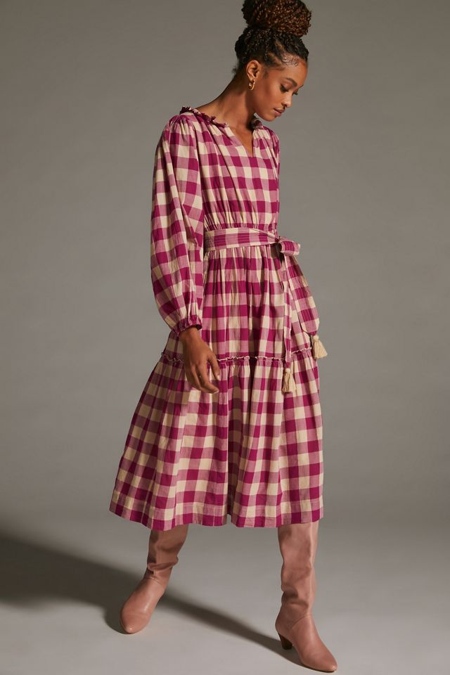 Mille V-Neck Plaid Dress | Anthropologie