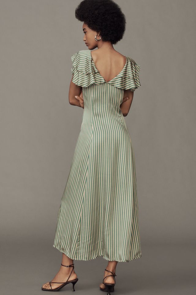 Mille Lucie Flutter-Sleeve V-Neck Midi Dress #2