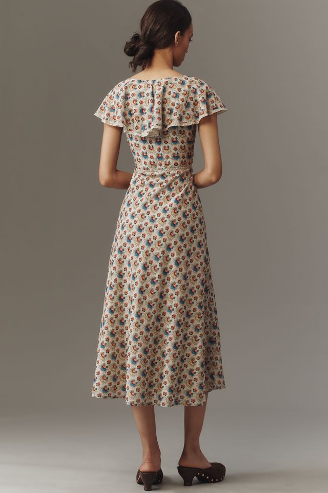 Mille Eloise V-Neck Ruffle Midi Dress #1
