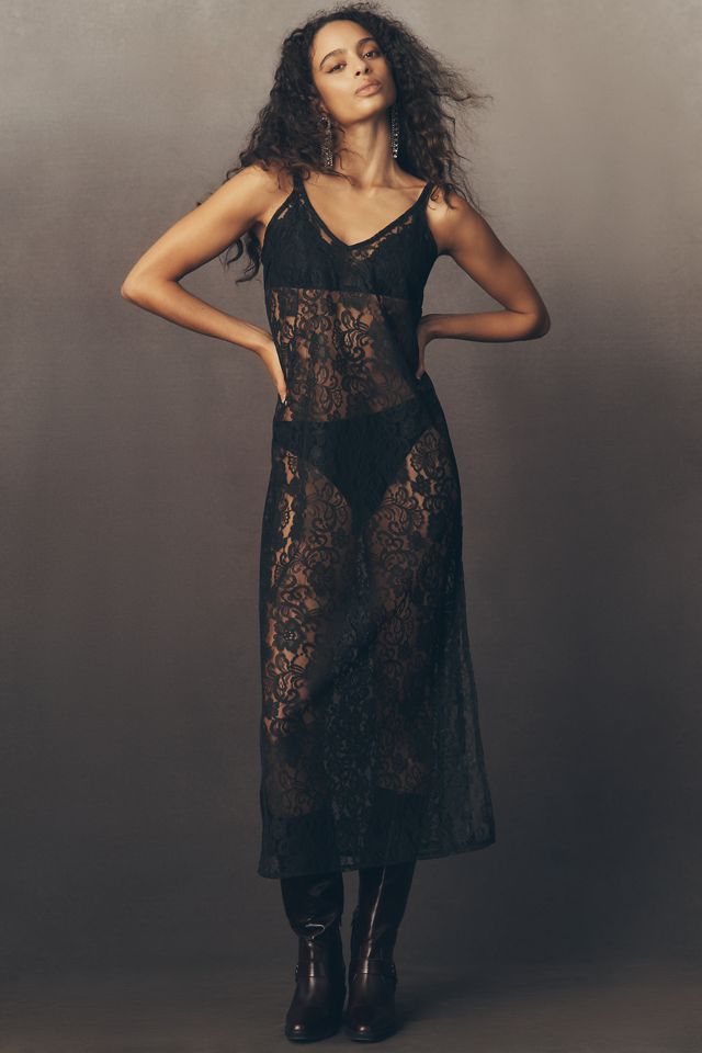 By Anthropologie Knit Lace Twofer Midi Dress #1