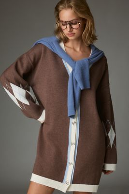 By Anthropologie V-Neck Cardigan Sweater Mini Dress