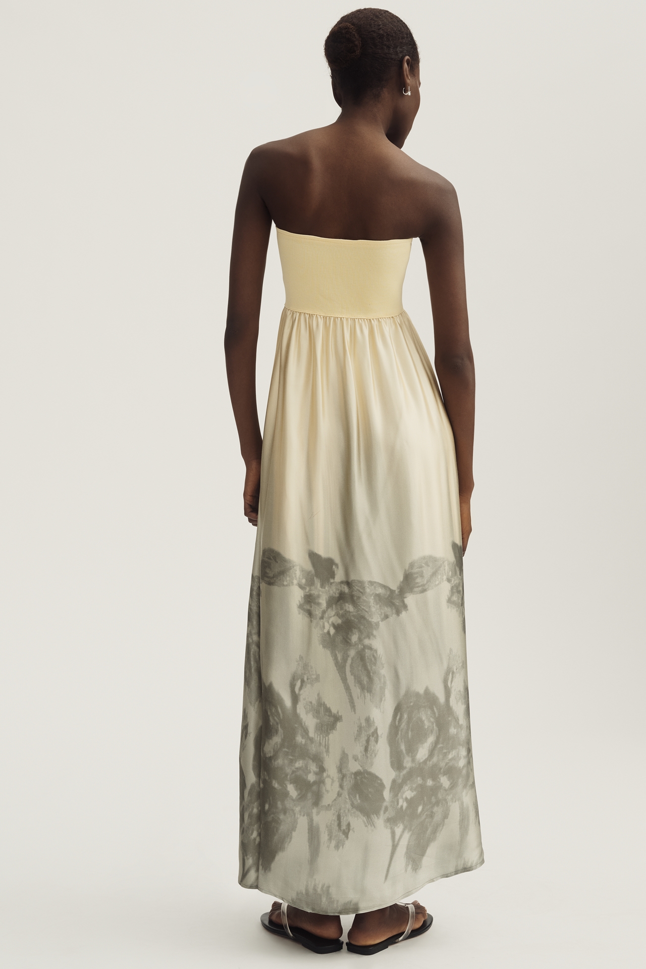 By Anthropologie Strapless Scarf Midi Dress
