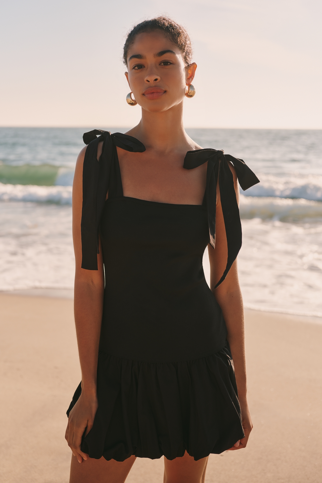By Anthropologie Cotton Bubble-Hem Mini Dress