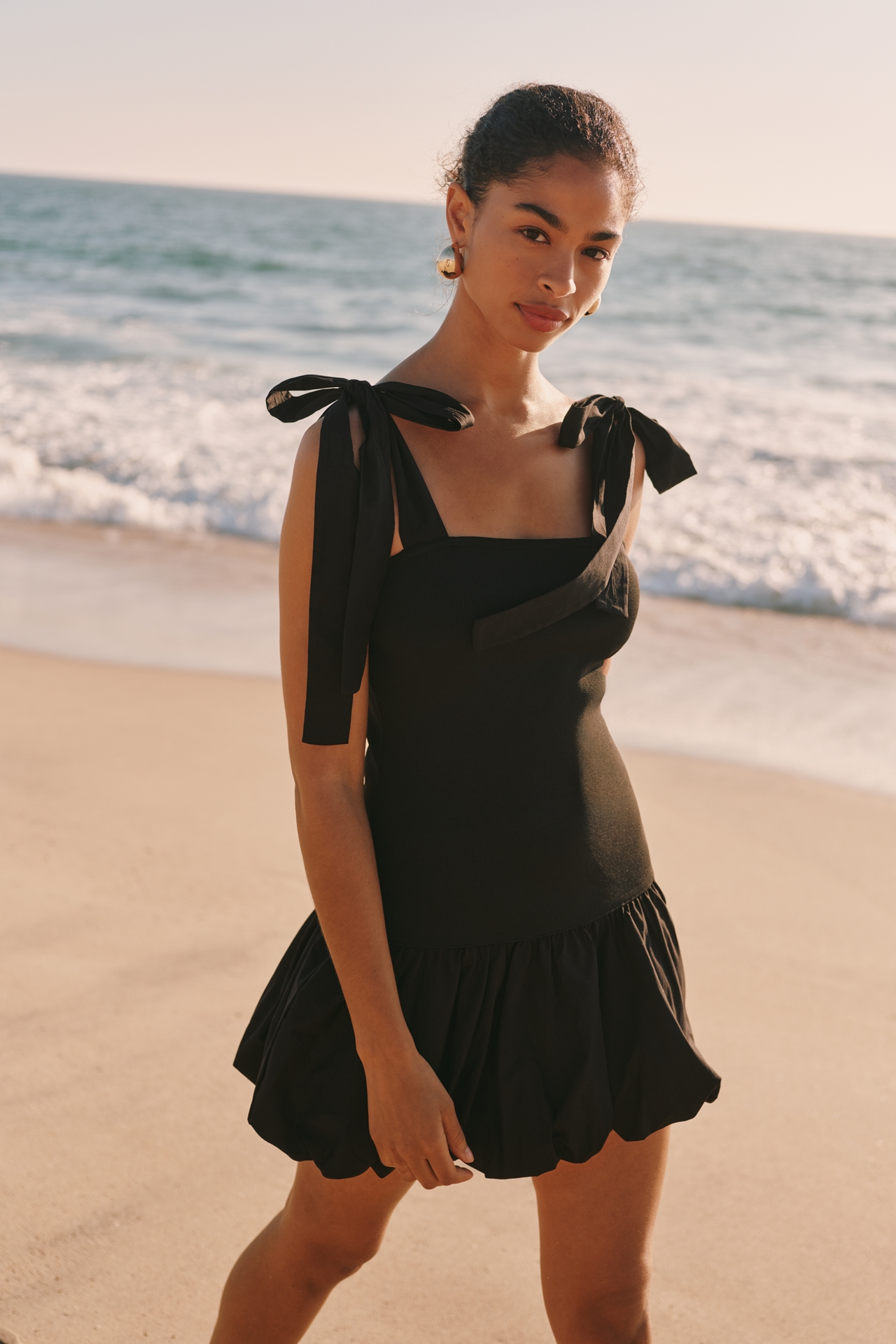 By Anthropologie Cotton Bubble-Hem Mini Dress