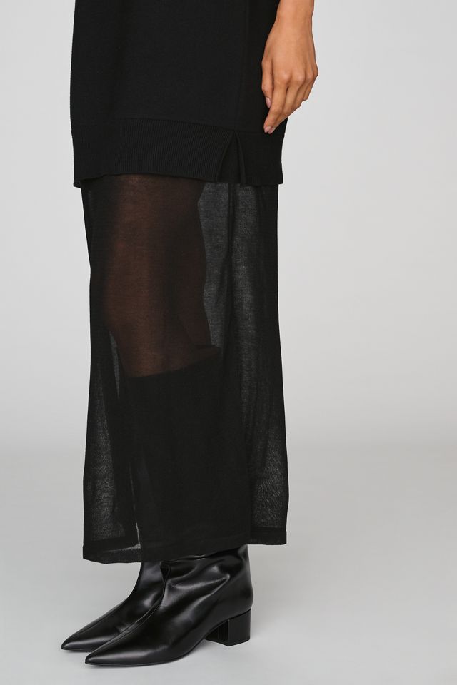 Vestido Midi de Punto Transparente Twofer By Anthropologie #1