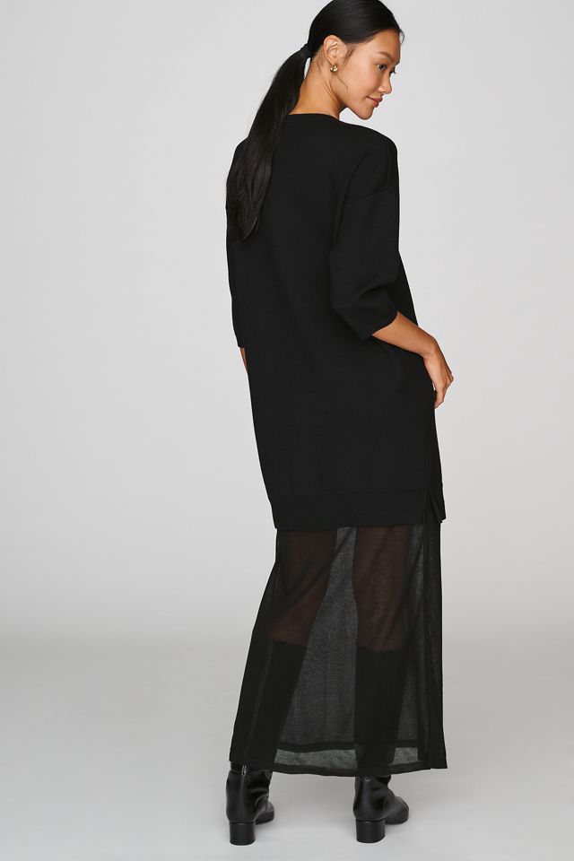 Vestido Midi de Punto Transparente Twofer By Anthropologie #2