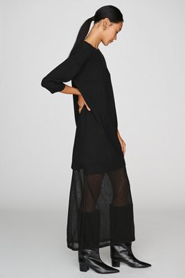 By Anthropologie Twofer Sheer Knit Midi Dress