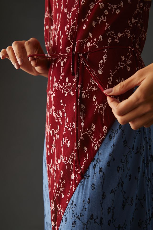 rag & bone Tie-Front Patchwork Maxi Dress #3