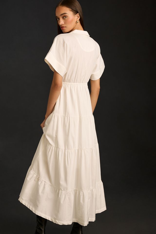 blue velvet maxi dress with sleeves Kate Velvet Shirt Dress-Sapphire Blue