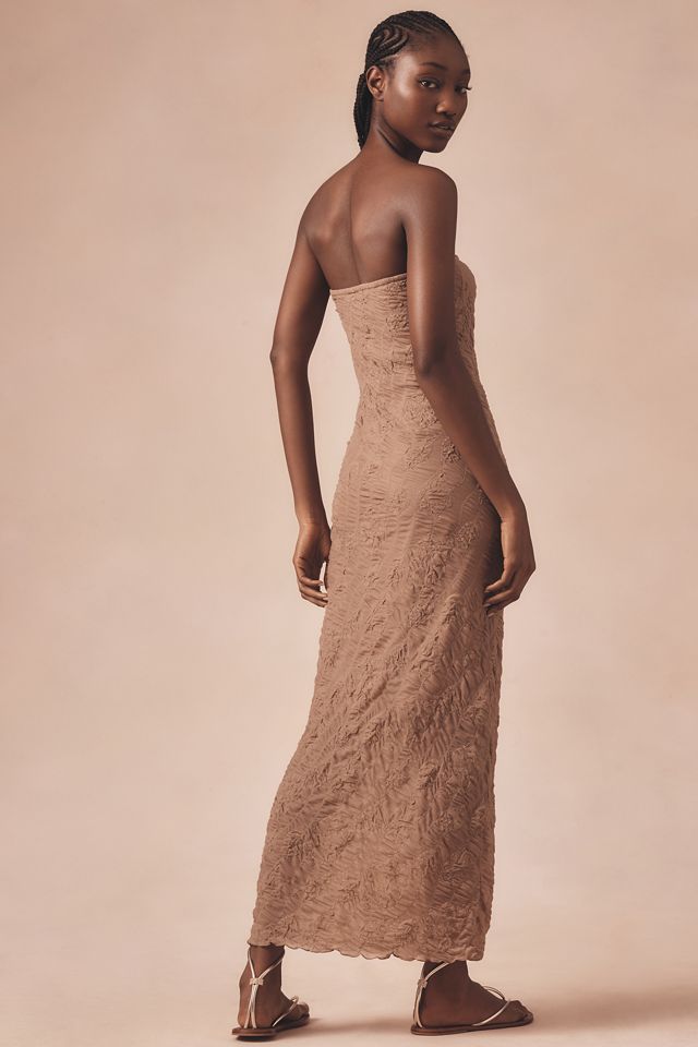 Vestido Midi de Punto Texturizado Sin Tirantes By Anthropologie #3