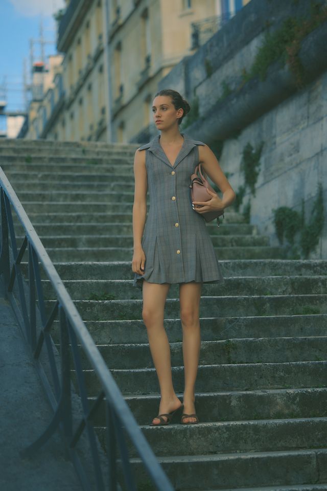 Maeve Button-Front Mini Dress #1