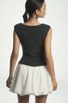 By Anthropologie Cap-Sleeve Ruched Bubble Twofer Mini Dress