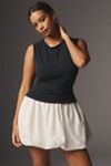 By Anthropologie Cap-Sleeve Ruched Bubble Twofer Mini Dress