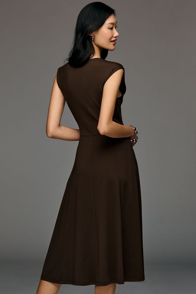 Maeve Sleeveless Ruched Babydoll Midi Dress #1