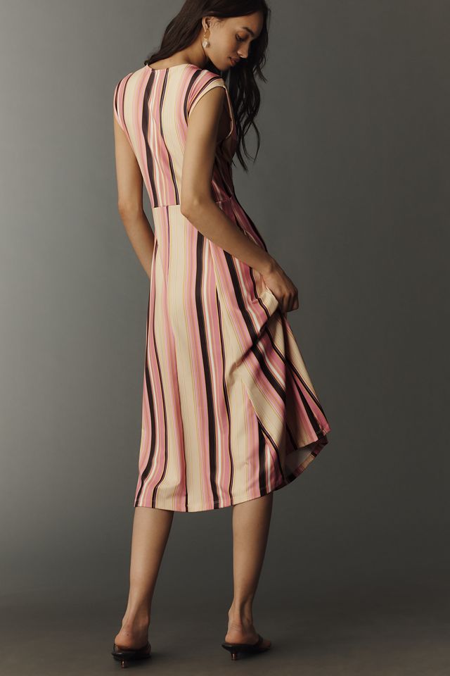 Maeve Sleeveless Ruched Babydoll Midi Dress #2