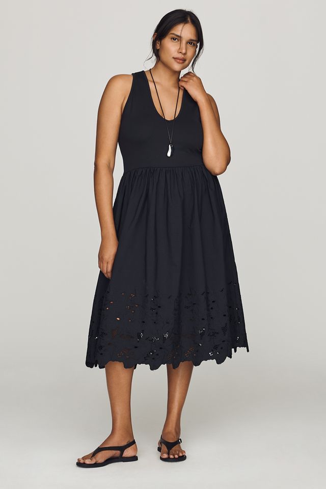 Maeve Cutwork Scoop-Neck Twofer Dress #6