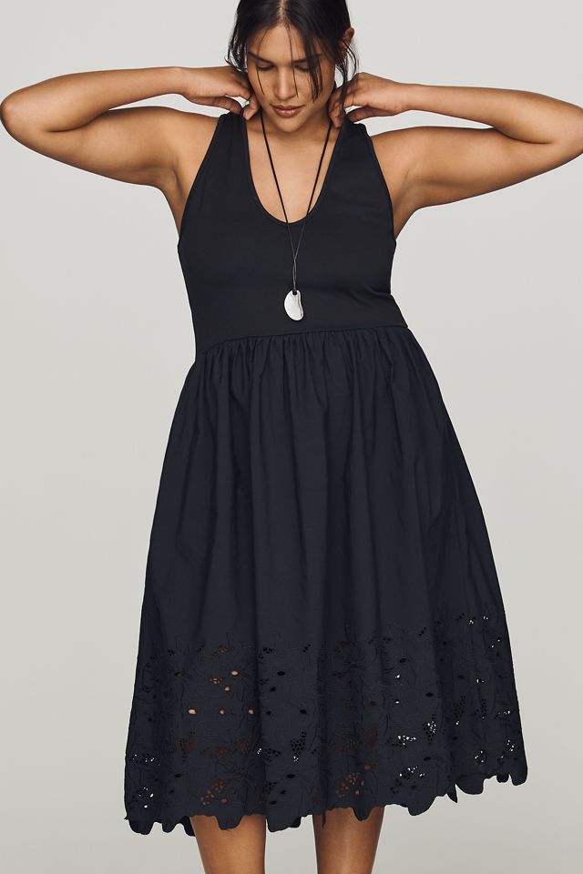 Maeve Cutwork Scoop-Neck Twofer Dress #3