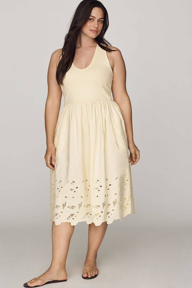 Maeve Cutwork Scoop-Neck Twofer Dress #5
