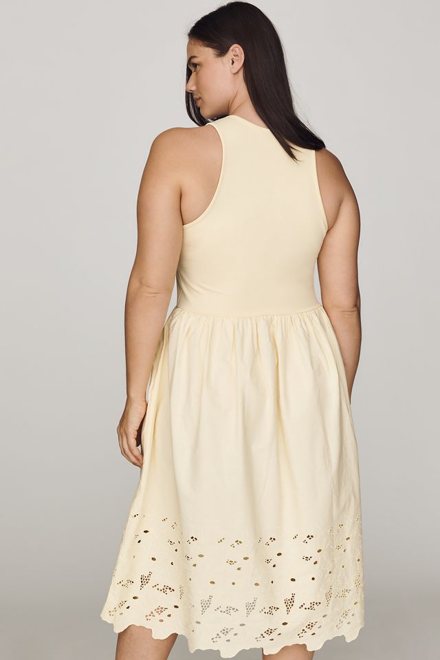 Maeve Cutwork Scoop-Neck Twofer Dress | Anthropologie