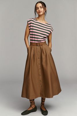 By Anthropologie Sleeveless Twofer A-Line Midi Dress