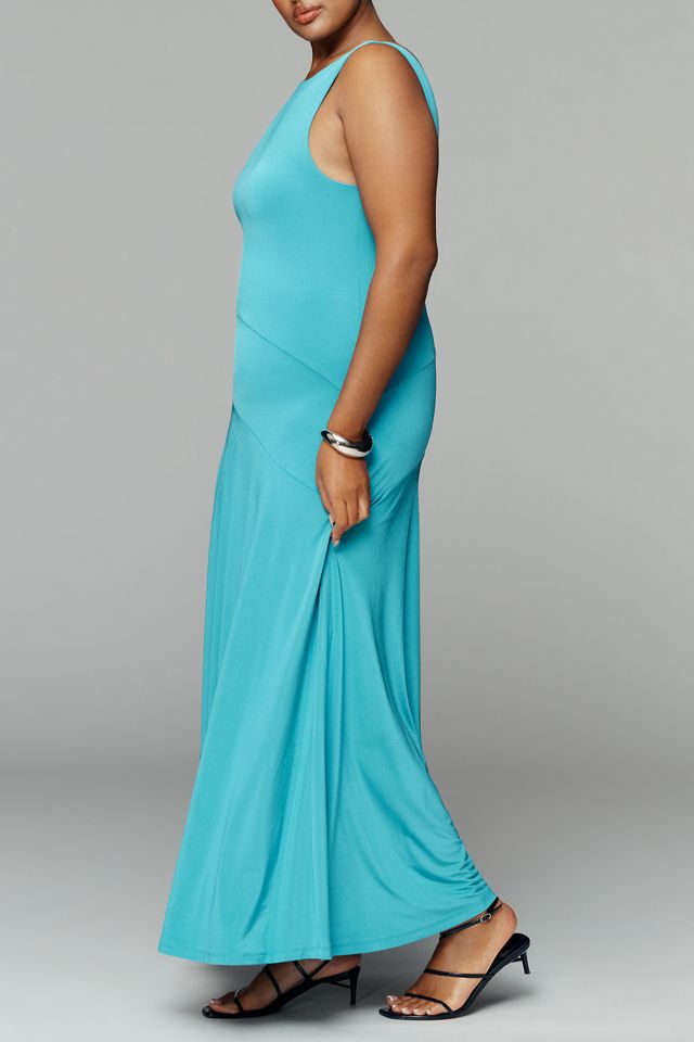 By Anthropologie Sleeveless Boatneck Drop-Waist Maxi Dress #7