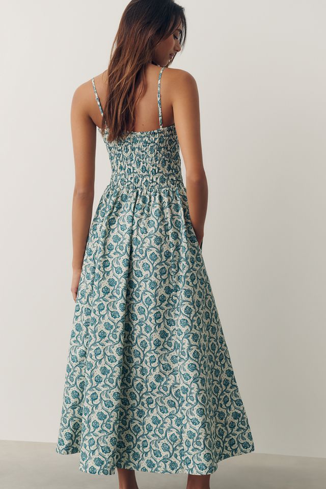 By Anthropologie 100% Cotton Smocked Fit & Flare Dress #2