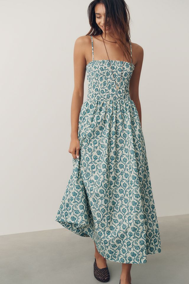 By Anthropologie 100% Cotton Smocked Fit & Flare Dress #3
