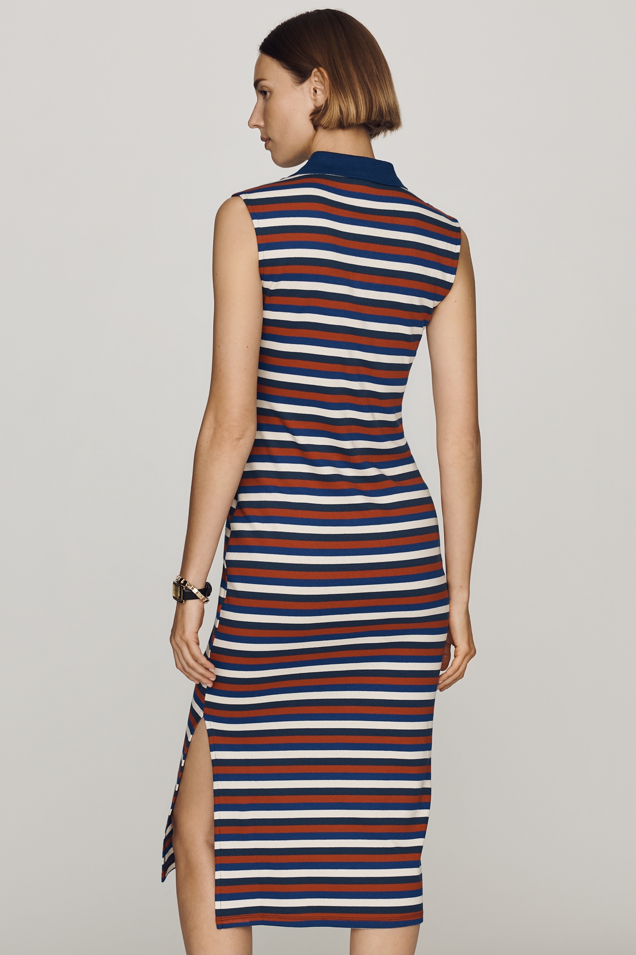 Maeve Sleeveless Knit Polo Midi Dress