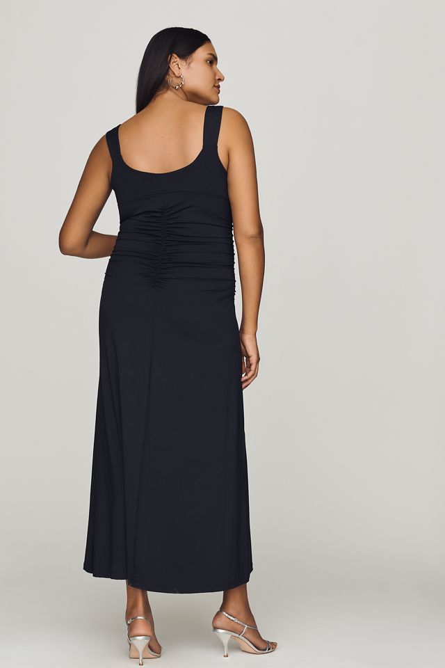 Maeve Square-Neck Ruched Knit Midi Dress #5