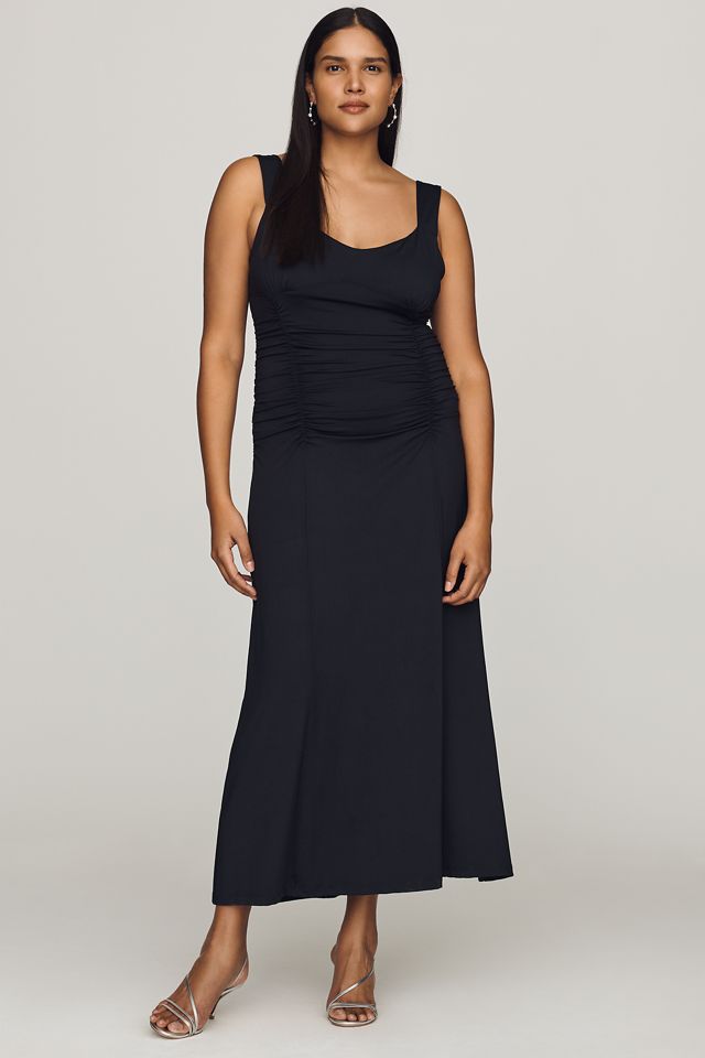 Maeve Square-Neck Ruched Knit Midi Dress #3