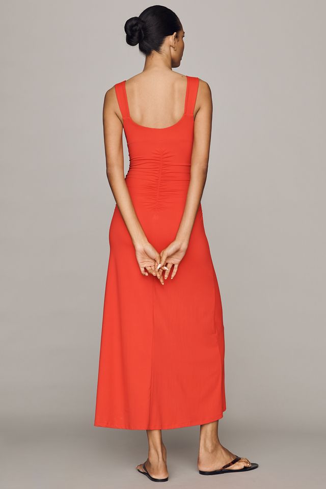 Maeve Square-Neck Ruched Knit Midi Dress #2