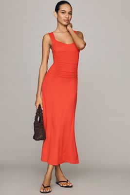 red bodycon dress maxi Women's Shapewear Maxi Bodycon Dress Sexy Spaghetti Strap Sleeveless Tight Slip Long Dresses, Red / S Formal Party Date Night Prom Dress Evening Gown