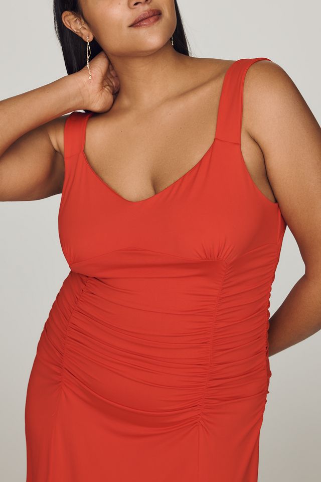 Maeve Square-Neck Ruched Knit Midi Dress #4