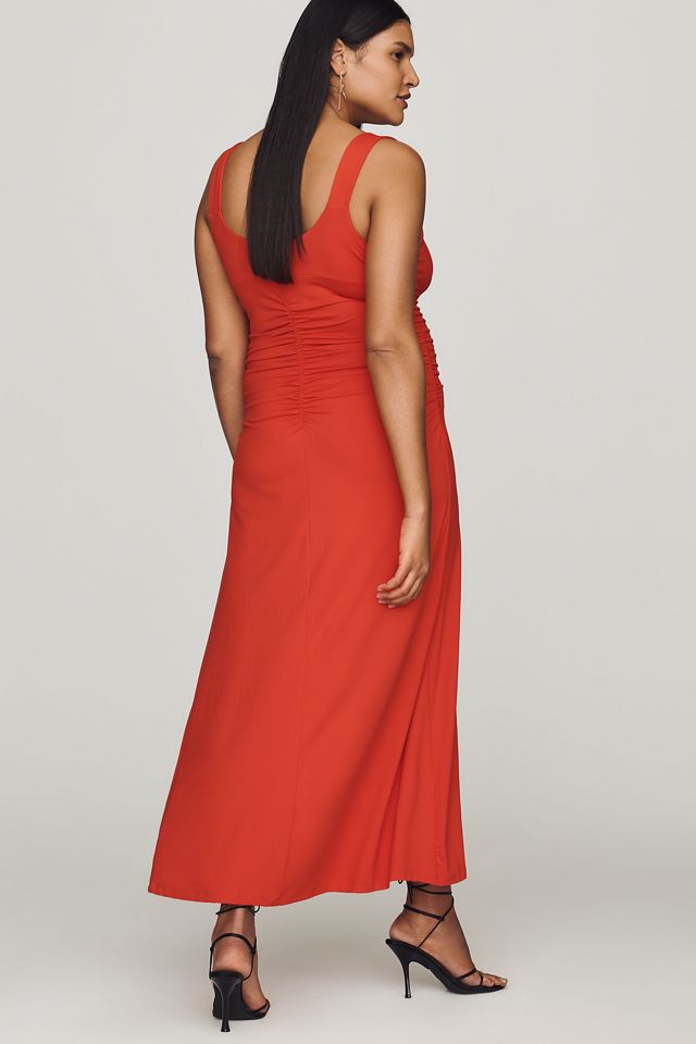 Maeve Square-Neck Ruched Knit Midi Dress #5