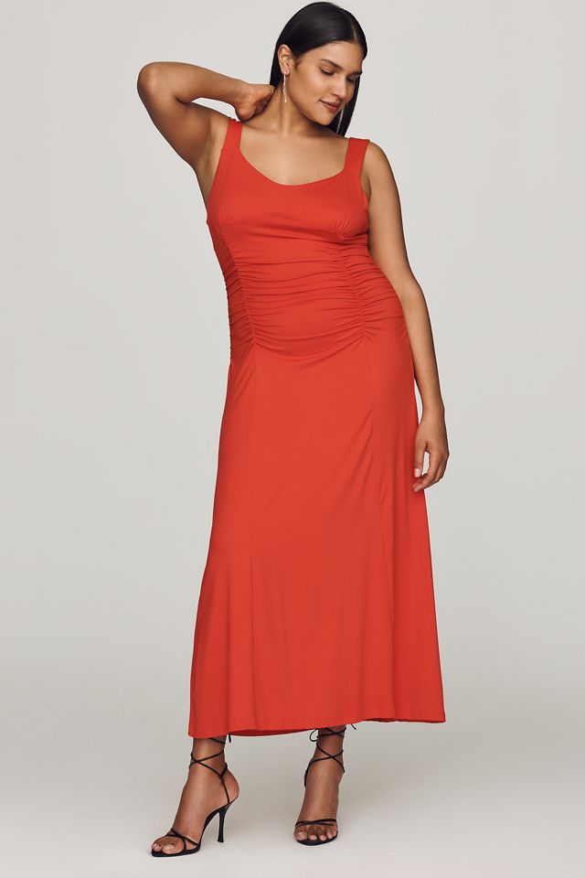 Maeve Square-Neck Ruched Knit Midi Dress #3