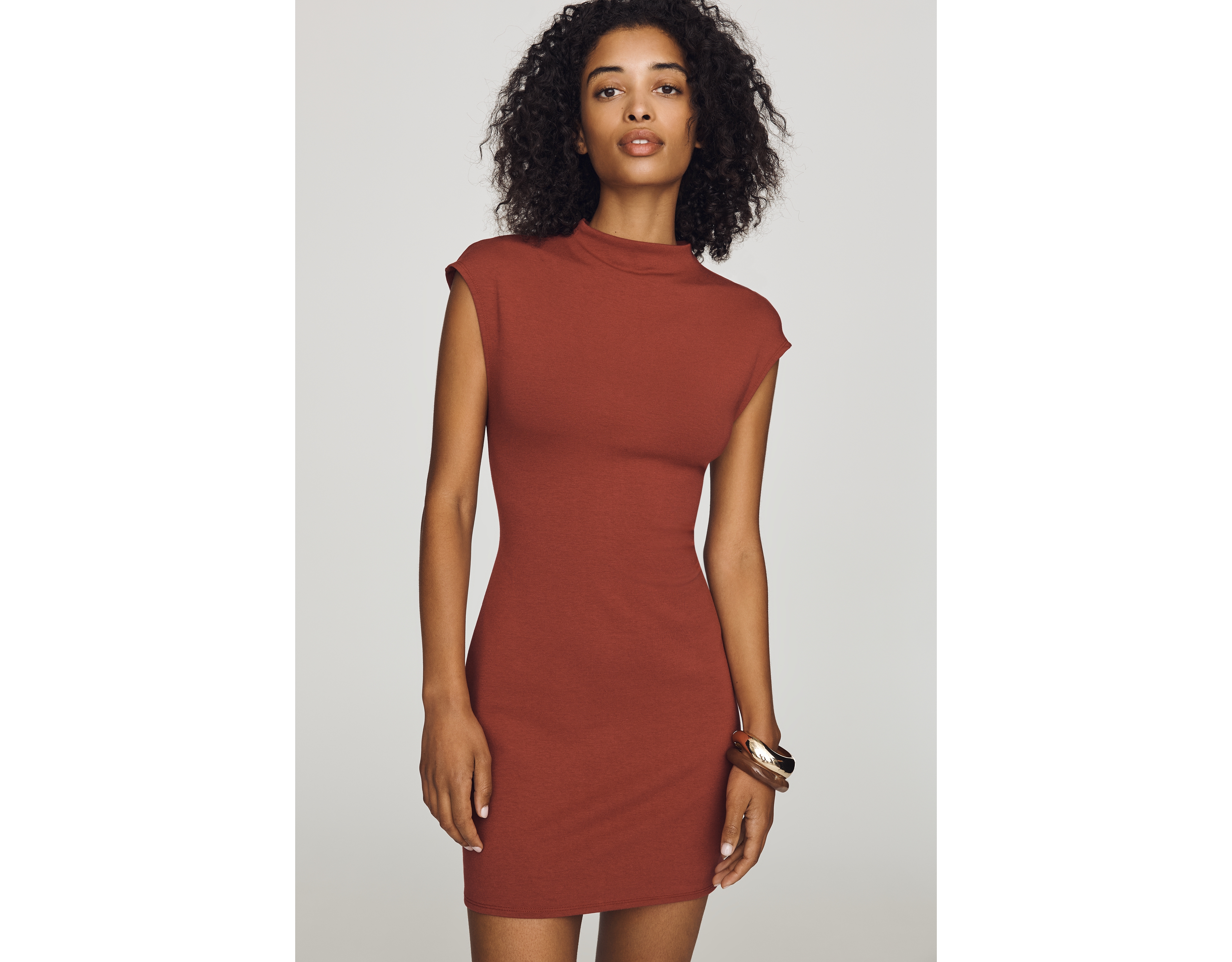 Pilcro Knit Mock Neck Mini Dress