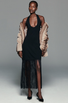 By Anthropologie Jersey Fringe Midi Dress by Anthropologie