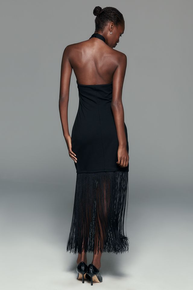 By Anthropologie Jersey Fringe Midi Dress #3