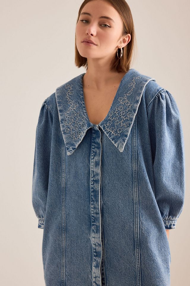 tilly denim mini dress Tilly Denim Mini Dress  Madida Clothing