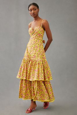 anthropologie tiered maxi dress