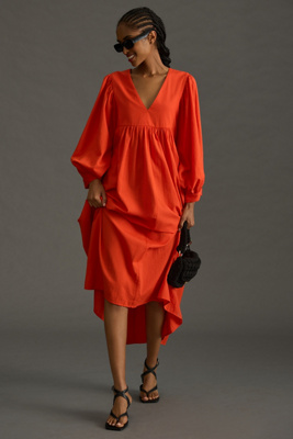 Rhode Bobby Tunic Dress In Red
