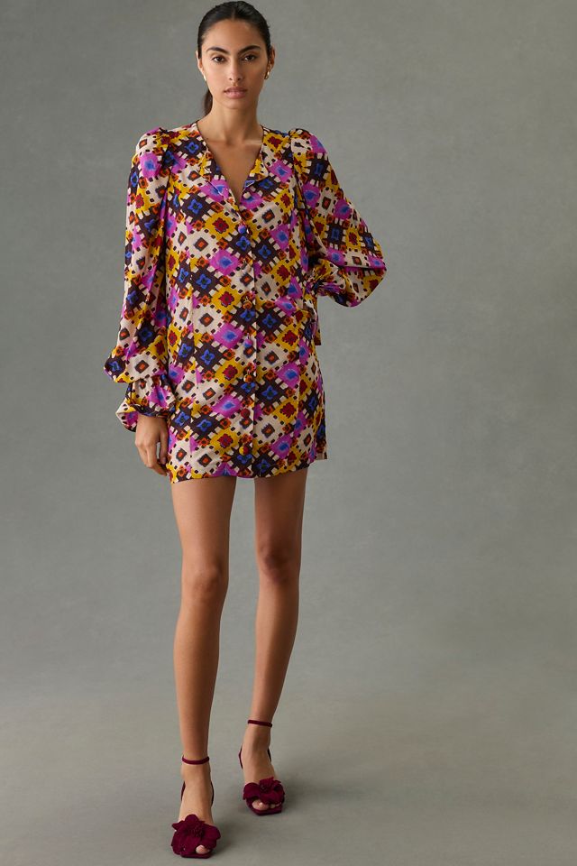 RHODE Long-Sleeve Shift Mini Dress #3
