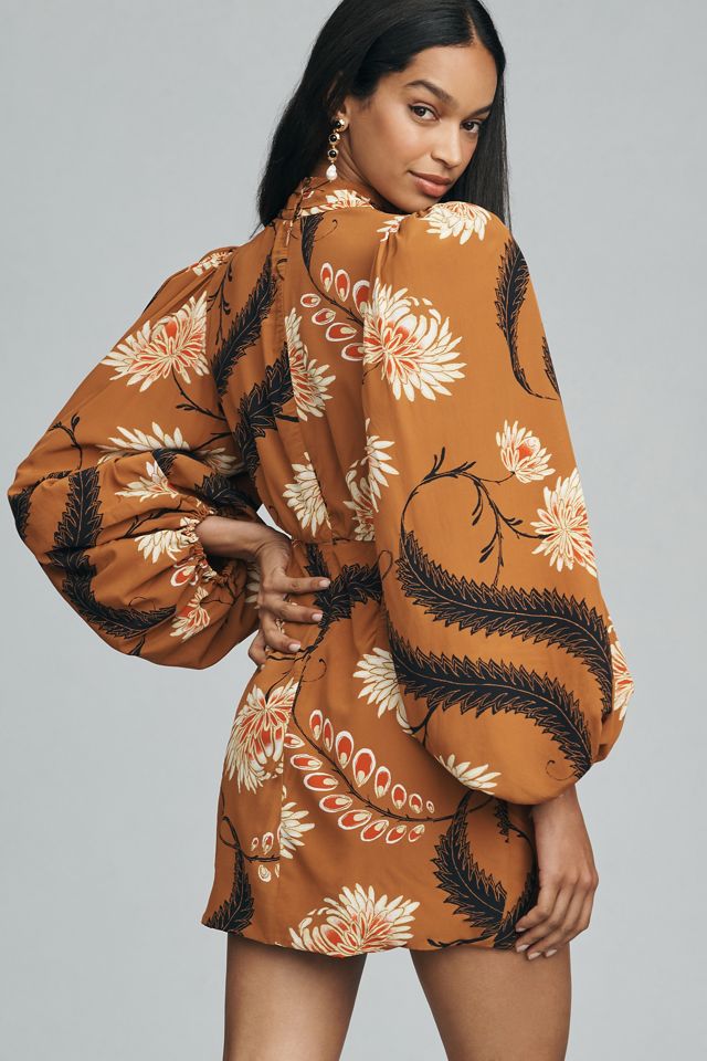 RHODE Luke Long-Sleeve Mock-Neck Wrap Mini Dress #2
