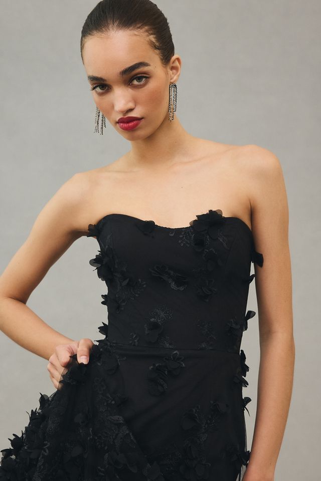 helsi sheer strapless appliqué dress Helsi Sheer Strapless Appliqué Dress