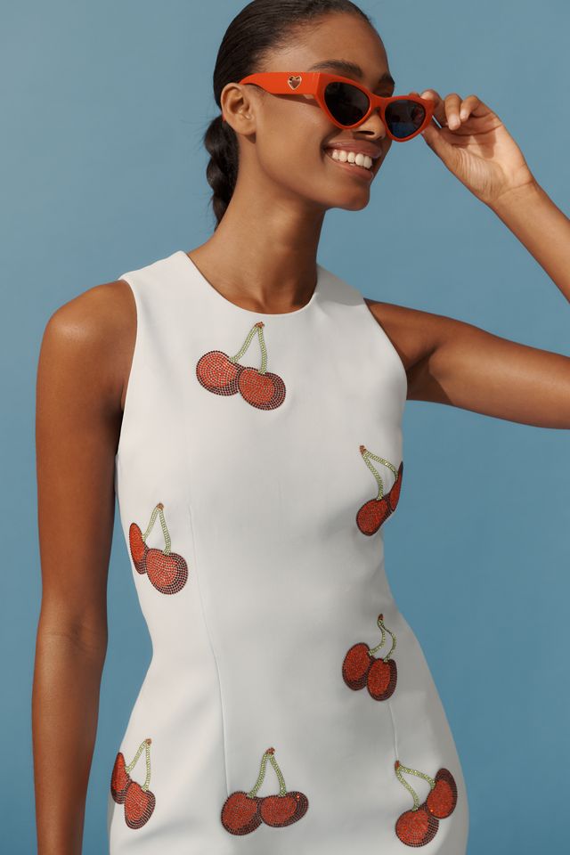Helsi Zuri Sleeveless Rhinestone Cherries Sheath Mini Dress #3