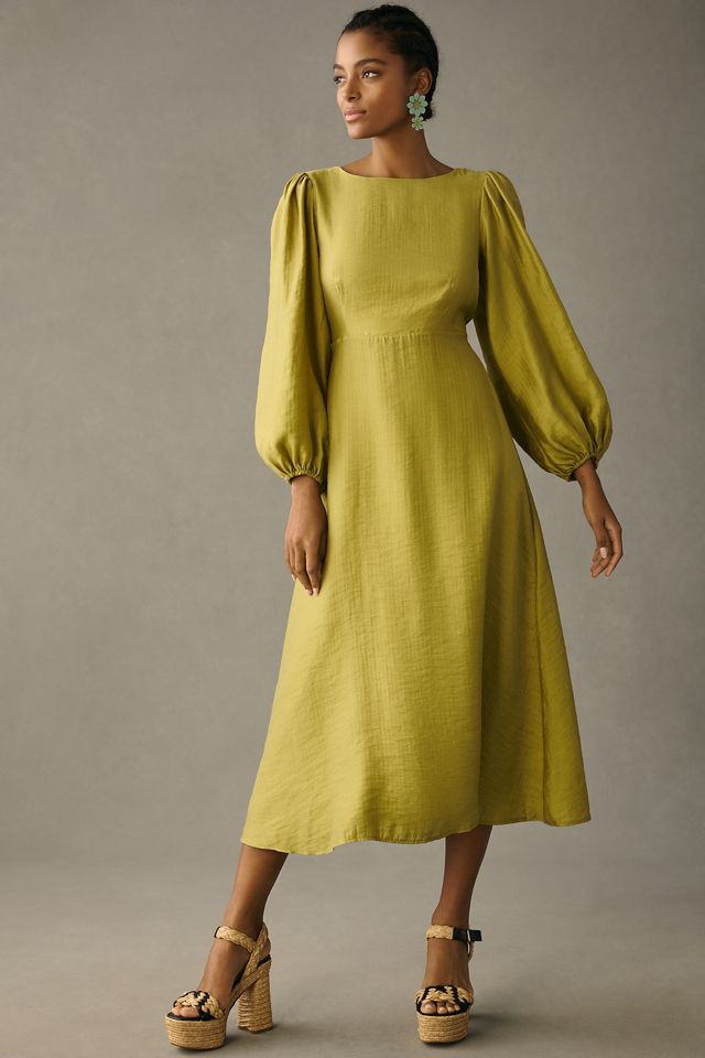 Nobody's Child Puff-Sleeve Back-Bow Dress #1