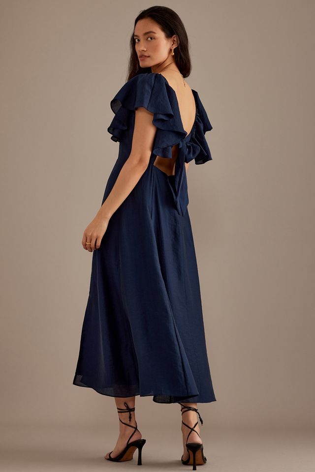 Nobody's Child Dove Flutter-Sleeve Midaxi Dress #4
