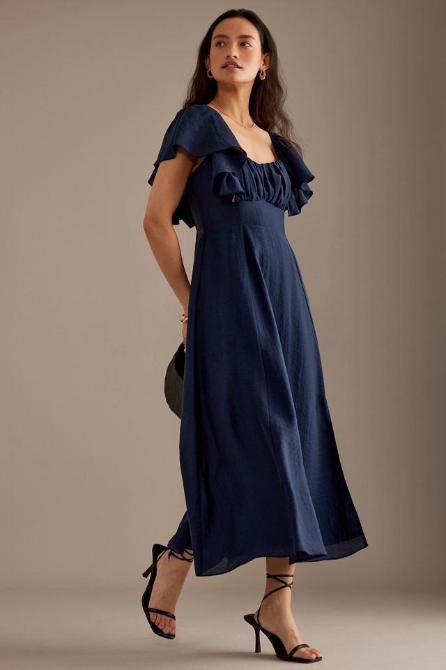 Nobody's Child Dove Flutter-Sleeve Midaxi Dress #1