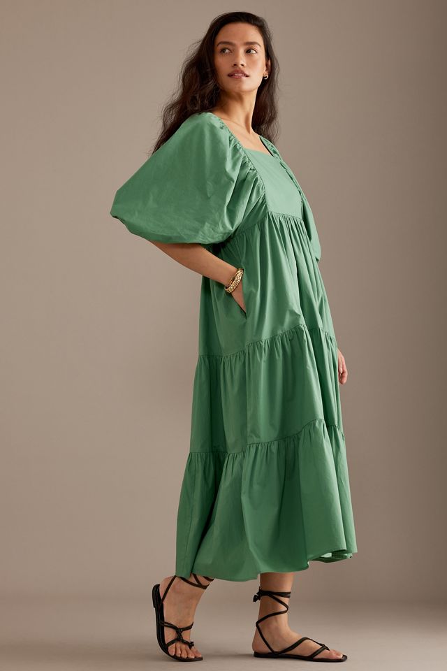 Vestido Nobody's Child Ruby con Mangas Abullonadas y Niveles #3