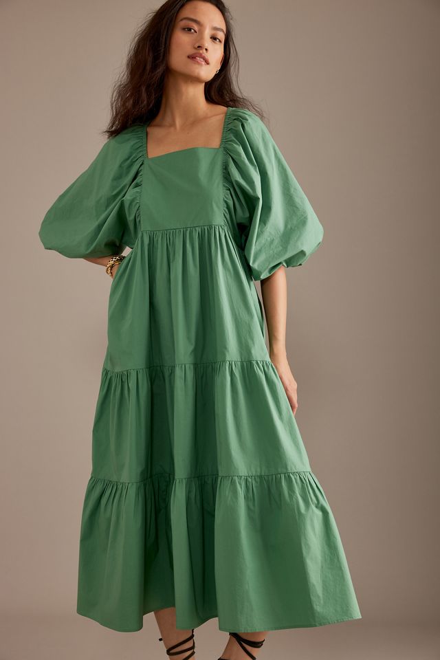 Vestido Nobody's Child Ruby con Mangas Abullonadas y Niveles #1